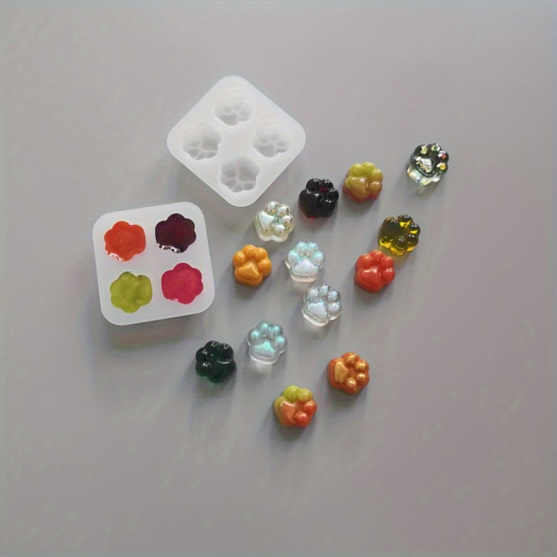 Candle Making Equipment - 1Cat Paw Pattern Silicone Mold Set-4A