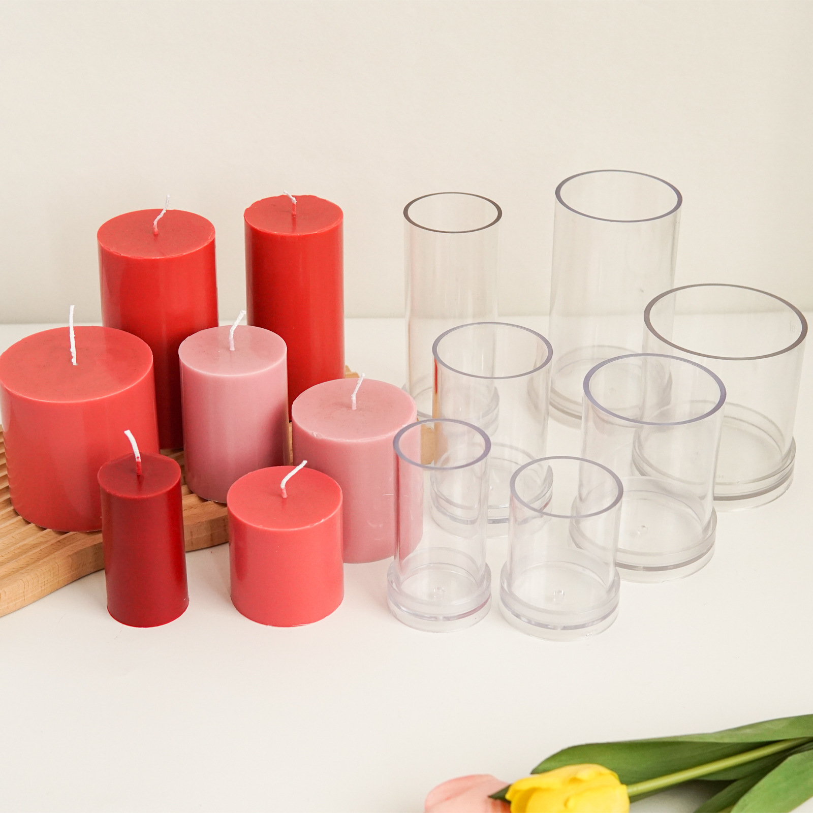 Candle Making Kit - Various 3D Cylindrical Candle Mould Plastics