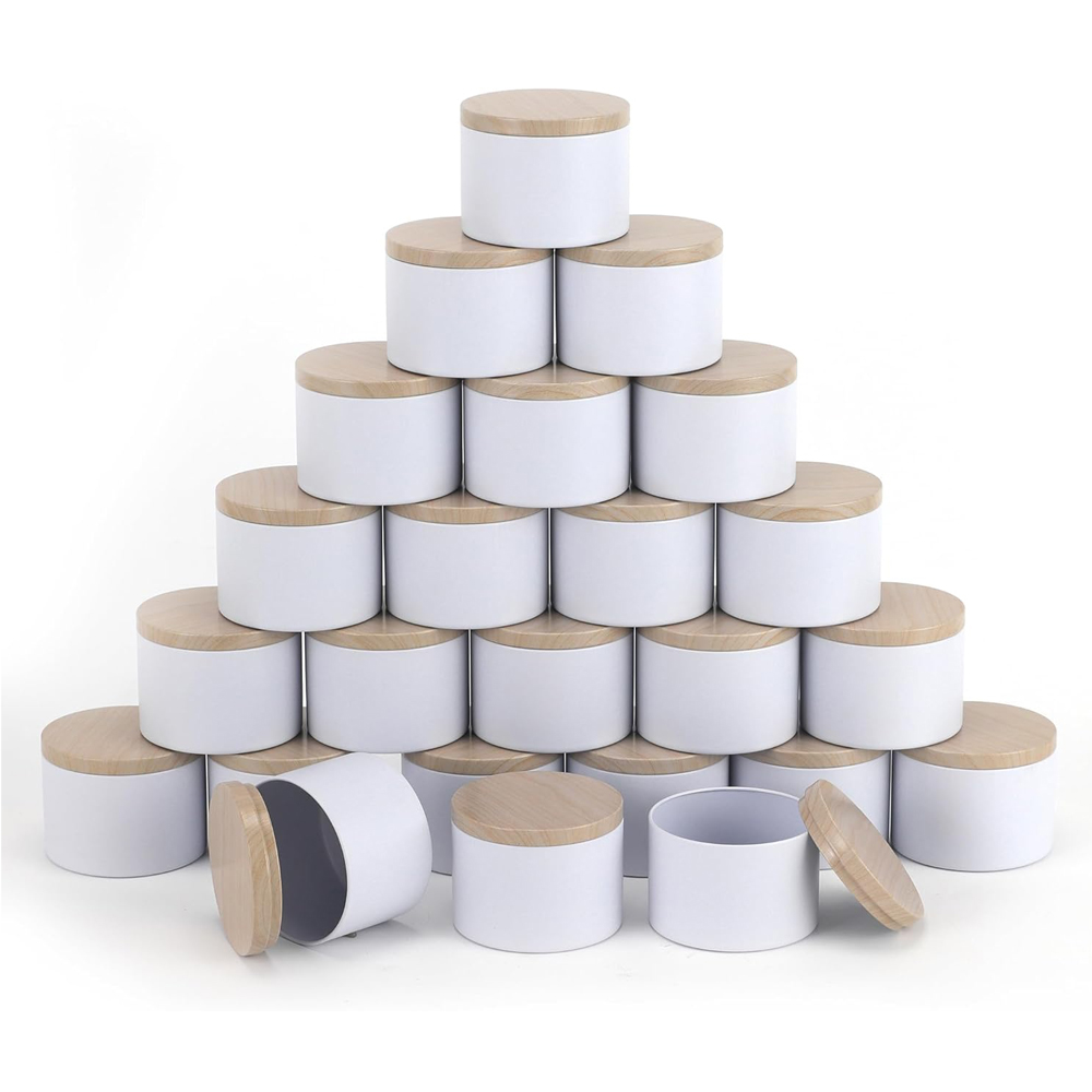 White Candle tins with Metal W - Candle Making Homewood recension och pris