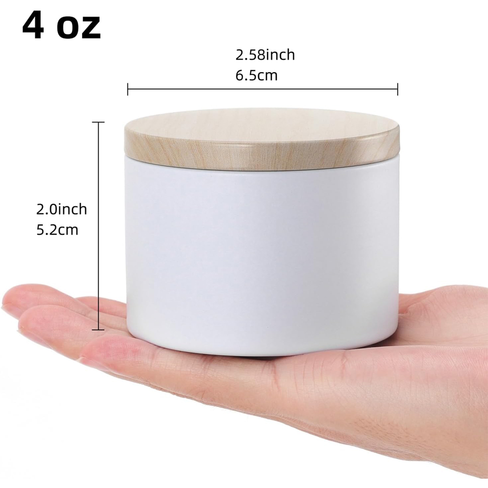 White Candle tins with Metal W - Candle Making Homewood recension och pris