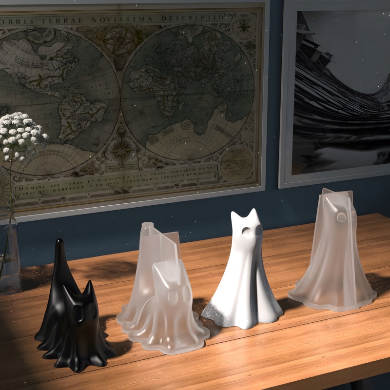 Ghost Cat Halloween Desktop Or - Candle Making Equipment recension och pris