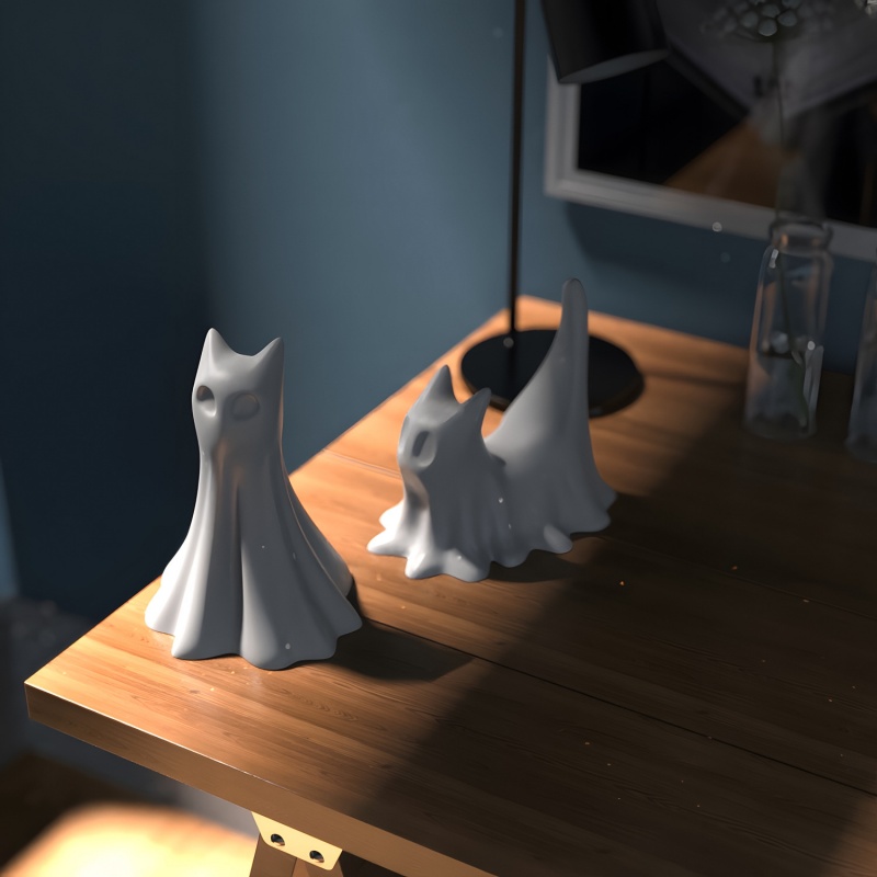 Ghost Cat Halloween Desktop Or - Candle Making Equipment recension och pris