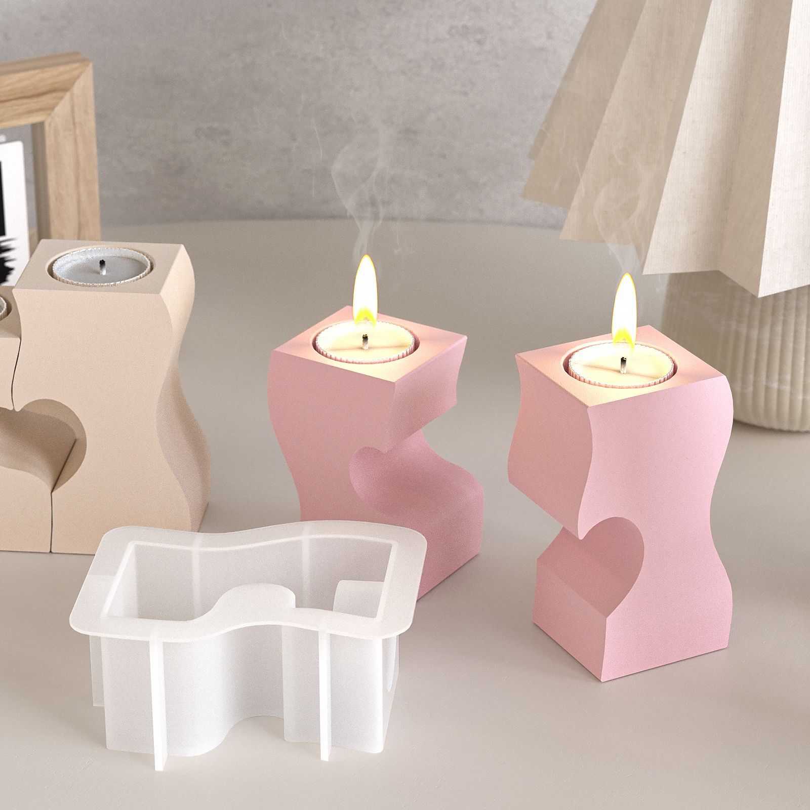 S Heart Candlestick Silicone M - Candle Making Equipment recension och pris