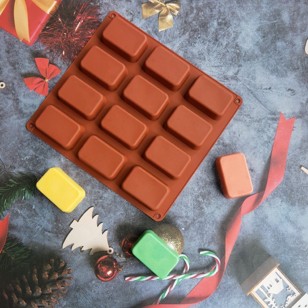 12 Cavity Square Silicone Soap - Candle Making Course recension och pris