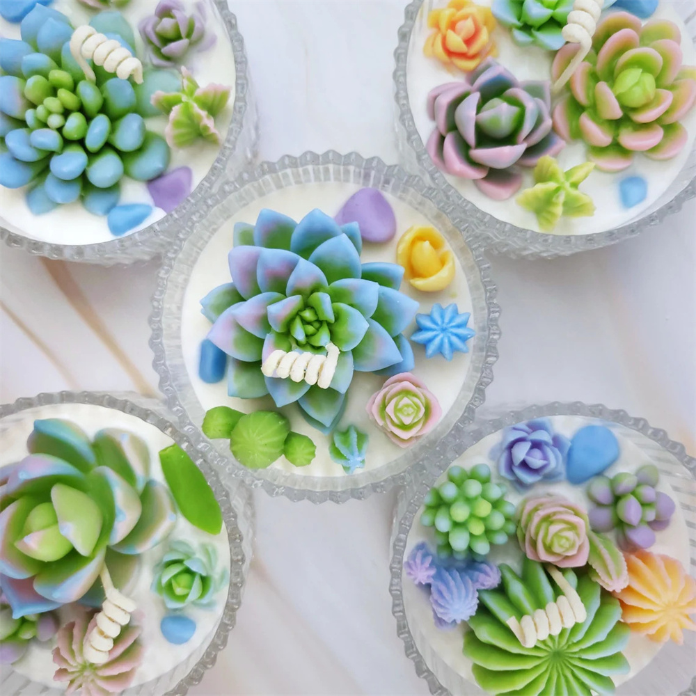 6pcs Succulent Silicone Candle - Candle Making Course recension och pris